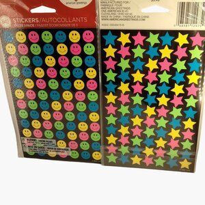 Smiley Face Star Stickers 840 Crafting Teacher Reward American Greetings